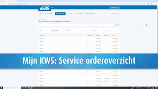 EURO INDEX Mijn KWS webportaal en app Service orderoverzicht [upl. by Vada]