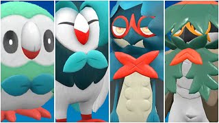 FULL ROWLET EVOLUTION FORMS TEAM Shiny Rowlet Dartrix Decidueye Hisuian Moveset Scarlet Violet [upl. by Nuahsed]