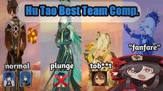 Which Hu Tao best team comp  Hu tao with Zhongli Xianyun Xilonen amp Furina game play [upl. by Annaya47]