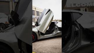 Hypersonic Grey C8 Corvette from Dallas gets lambo doors [upl. by Lemrahc]