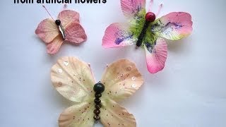 DIY BUTTERFLIES Make Butterflies from artificial flowers [upl. by Enomad]