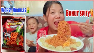 SPICY FIRE NOODLES🍝🥵 BUFF MOMO 🥟AND CHICKEN SAUSAGE 🌭MUKBNGWD MY SONviral food toovlog [upl. by Nogam]