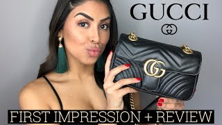 GUCCI MARMONT MINI BAG FIRST IMPRESSION amp REVIEW [upl. by Airemahs746]