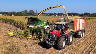 Mais oogst in Steinbild DL met John Deere 9600i Loonb Stevens Wildervank 4K [upl. by Kolodgie]