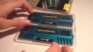 Unboxing RAM DDR3 2x4GB Corsair Vengeance CMZ8GX3M2A1600C9B [upl. by Gleason]