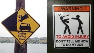 Funny Warning Signs around the world [upl. by Suirtimid]