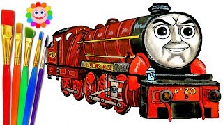 How to DRAW Thomas and Friends Coloring Pages HURRICANE Train Video for Children [upl. by Meit]