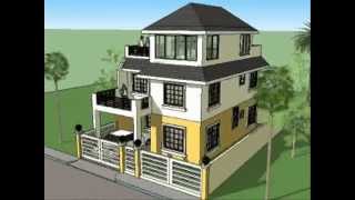 House Plan Designs  3 Storey w Roofdeck [upl. by Lynnelle155]