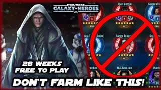 This is NOT the Ideal Farming Path Week 28 Free to Play Lord Vader Farming in SWGOH [upl. by Kristi114]