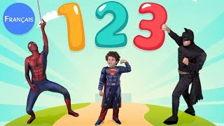 Les Chiffres De 1 à 10 Avec Spiderman Baby Superman amp Batman FR [upl. by Charo208]