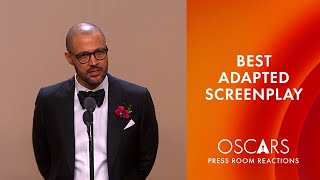 Best Adapted Screenplay  American Fiction  Cord Jefferson  Oscars 2024 Press Room Speech [upl. by Zondra]