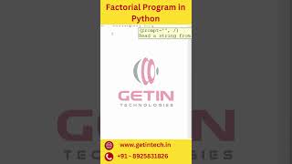 Factorial Program in Python  Learn Python course in Tamil with 100 Placements Getin Technologies [upl. by Alesiram]