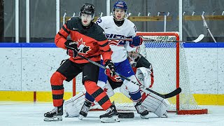 Highlights from Canada vs US in 2024 IIHF World Junior Championship pretournament action [upl. by Erickson]