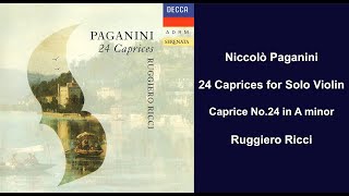 Niccolò Paganini 24 Caprices for Solo Violin  Caprice No24 in A minor  Ruggiero Ricci [upl. by Willem690]