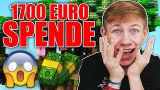 MEGA 1700 Euro SPENDE in LIVESTREAM😱 SPENDEN PRANK😂 [upl. by Navada434]