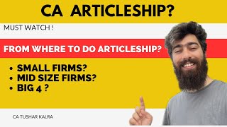 From where to do CA Articleship Best firm to prepare for job and practice in articleship [upl. by Pros137]