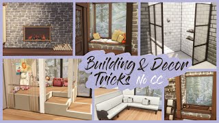 6 Building and Decor Tricks 4  No CC Sims 4 Tutorial [upl. by Dodge]