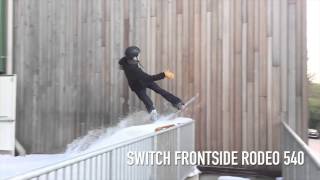 How to do a Switch Frontside rodeo 540 Jamie Nicholls Snowboarding Tricks amp Tips Skiers vs Boarders [upl. by Nnanaej507]