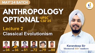 🔴 Lecture 2 Classical Evolutionism  Anthropology Optional UPSC 2025 🔥 Karandeep Sir  LevelUp IAS [upl. by Krik]