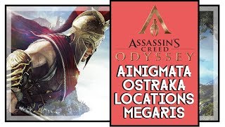 Assassins Creed Odyssey All Ainigmata Ostraka Locations And Solutions Megaris Region [upl. by Enohsal591]