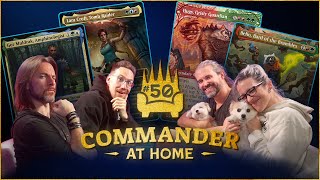 Commander at Home 50  Hugs vs Bello vs Gor Muldrak vs Lara Croft w Matthew Mercer and Ben Brode [upl. by Maryrose]