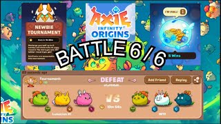 Newbie Tournament Battle 66  5WINS BirdBeastPlant Axie Infinity Origins [upl. by Ressay768]