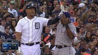 WATCH THE HAIR Miguel Cabrera ruffles Adrian Beltres feathers [upl. by Nelli]