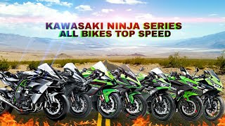 Kawasaki Ninja 125 250 ZX25R 300 400 650 ZX6R 1000 ZX10R ZX14R H2 H2R Top Speed [upl. by Candless]