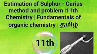 Estimation of Sulphur  Carius method 11th Chemistry  Fundamentals of organic chemistry  தமிழ் [upl. by Leis]