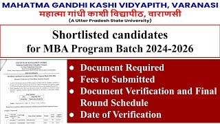 MGKVP MBA Admission 2024 Shortlisted candidate mgkvp mba admission mgkvp mba fees mgkvp document [upl. by Kimmel]