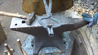 Blacksmithing  Forging Bolt Tongs From Rebar  Ugly But Functional [upl. by Keelby]