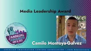 Camilo MontoyaGalvez accepts 2022 Media Leadership Award [upl. by Hanforrd]