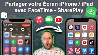 Partager votre Écran avec iPhone  iPad avec FaceTime  SharePlay  iOS 15 [upl. by Eisoj370]