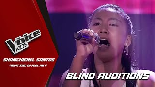 The Voice Kids Shamchienel Santos CRAZY vocals with What Kind of Fool Am I  Blind Auditions [upl. by Acinnad]