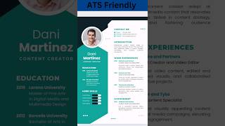 Resume Tips  Best Resume Template resume shorts ytshorts shortvideo shortsviral [upl. by Doris]