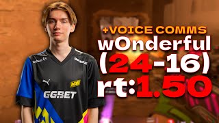 w0nderful 2416 NAVI rt150 VOICE COMMS l EU FACEIT RANKED l mirage  cs2 pov [upl. by Yentrac]