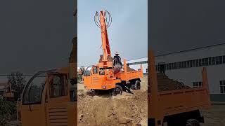 like truckmounted crane and excavatorMultifunctional busy at both ends P6128 [upl. by Eiclehc]