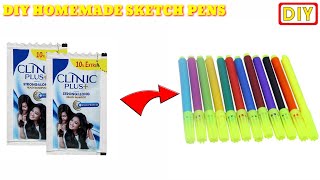 How to make sketch pen at homehomemade sketch pensDIY sketch pen making at homeDIY marker pen [upl. by Celin731]