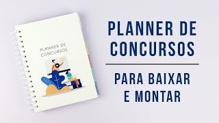 Planner de concursos baixe imprima e monte [upl. by Anerda]