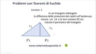 Problemi con Teoremi di Euclide  Esempio 2 [upl. by Orsini8]