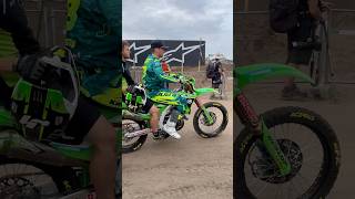 Romain Febvre on his Kawasaki Racing MXGP KX450F race bike Arnhem 2024 kx450 kx450f mxgp 4t [upl. by Mildred160]