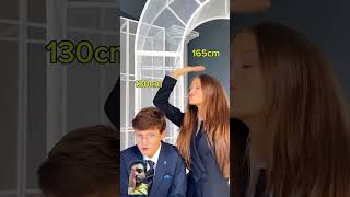 165 cm vs 200 cm school funny edit greenscreen illusionsfamily danceperformance [upl. by Bred534]