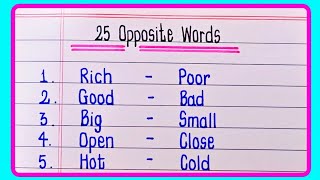 25 Opposite Words  Opposite words  Opposite Words In English  Opposite Word [upl. by Alehtse]