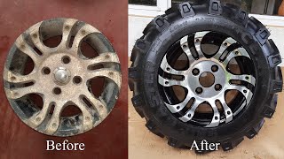 How to buff and polish Aluminum Wheels  Vehicle Rim Restoration [upl. by Kalfas]