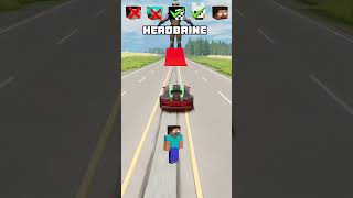 NOOB vs PRO vs HACKER vs HEROBRINE Car jump challenge 😎🚗 shorts beamngdrive [upl. by Aenad]