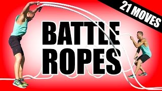 21 BEST BATTLE ROPES EXERCISES  Battling Rope Exercises For Muscle Ropes Workouts [upl. by Claire171]