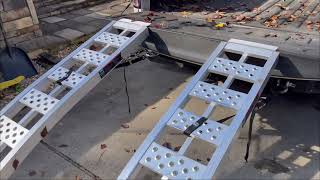 Harbor Freight HAULMASTER3000 lb Capacity 12 in x 90 in Arched Aluminum Ramps Set SKU 58115 [upl. by Sedecrem622]