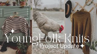 YoungFolk Knits Podcast Project Update  Harlow Sweater  Farnham Sweater  Marina Bag [upl. by Storz535]