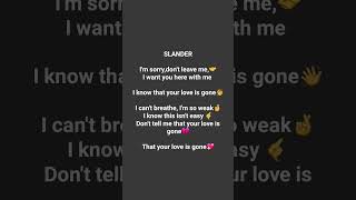 SLANDER lyrics 💖💖 music newmusic song anukuttyofficial [upl. by Akialam]