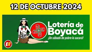 Resultados LOTERIA DE BOYACA Hoy 12 de OCTUBRE de 2024 [upl. by Elbam587]